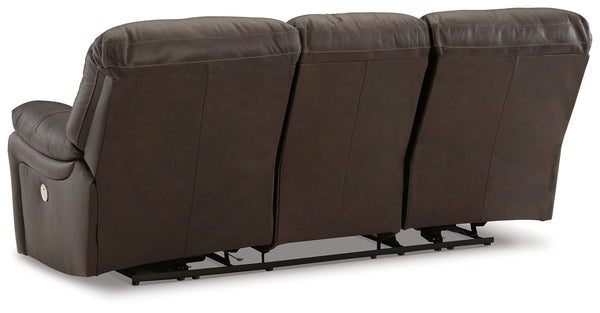 Leesworth - Dark Brown - Power Reclining Sofa