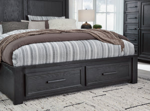Foyland - Black / Brown - Queen Panel Storage Bed