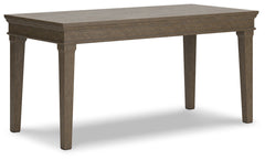 Make a style statement with this home office desk. Its traditional design is updated with an on-trend weathered gray finish and wire-brushed texture. The desk-'s large tabletop makes for a well-organized workspace.<br><br><b>Additional Dimensions</b><br><