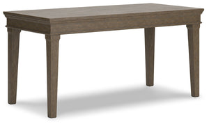 Make a style statement with this home office desk. Its traditional design is updated with an on-trend weathered gray finish and wire-brushed texture. The desk-'s large tabletop makes for a well-organized workspace.<br><br><b>Additional Dimensions</b><br><
