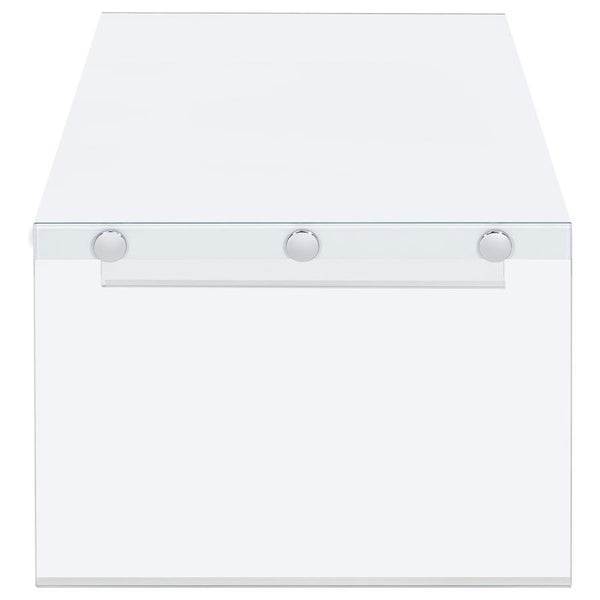 Opal - Rectangular Glass Frame Coffee Table - White High Gloss