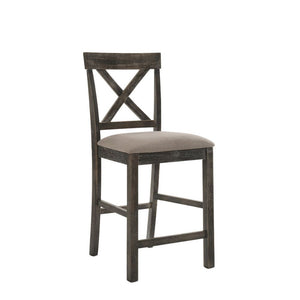 Martha II - Counter Height Chair (Set of 2) - Tan Linen & Weathered Gray