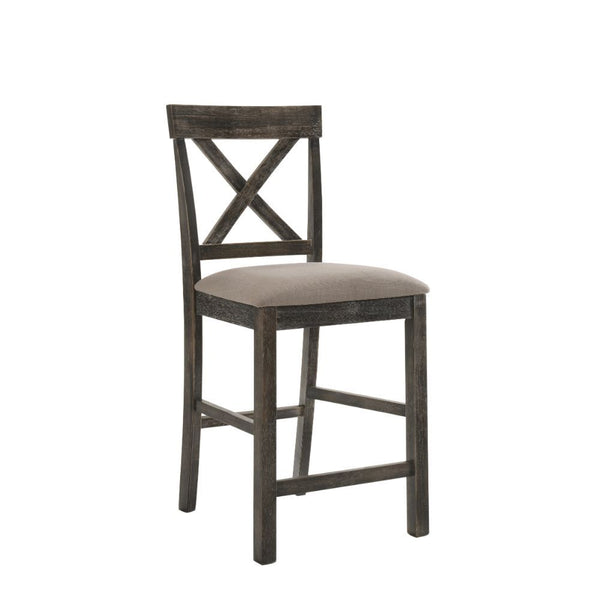 Martha II - Counter Height Chair (Set of 2) - Tan Linen & Weathered Gray