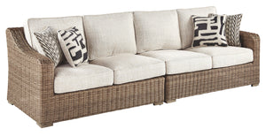 Sporting an easy-on-the-eyes look inspired by driftwood, this 2-piece sectional elevates the art of alfresco living. Beautiful and durable enough for indoor and outdoor use, the high-style/low-maintenance seating entices with plush, removable cushions wra
