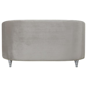 Avonlea - Upholstered Sloped Arm Loveseat Velvet - Pearl Silver