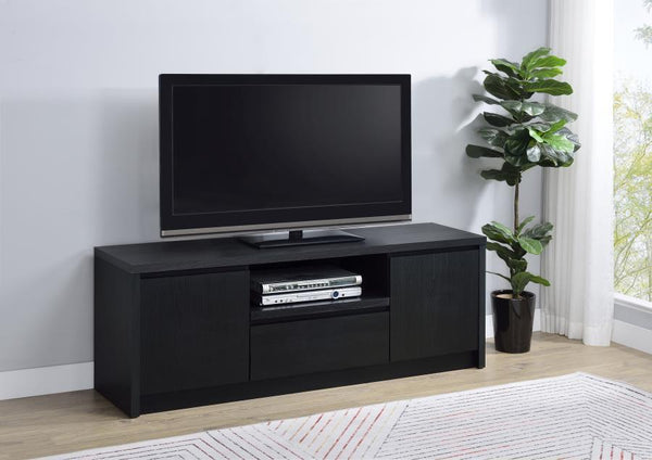  itâ€™s topped with a scratch-resistant eco-friendly laminate veneer. The unit includes two cabinets for concealed sto