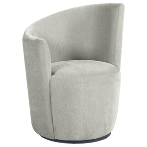 This accent chairâ€™s sculptural silhouette and plush velvet upholstery create a luxurious presence in your living space. Designed with swivel functionality, it allows effortless 360-degree rotation, making it perfect for conversation areas or cozy readin