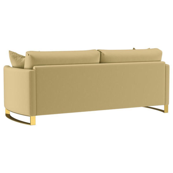 Corliss - Upholstered Curved Track Arm Sofa - Camel
