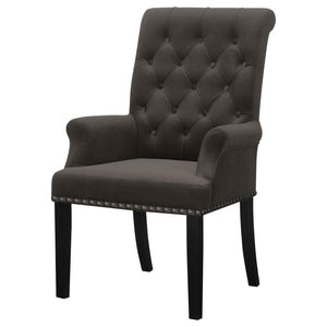 Alana - Velvet Upholstered Dining Arm Chair - Brown