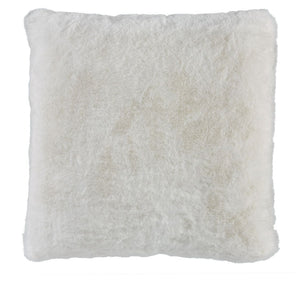 Soft, subtle and sensational. The plush feel of this faux rabbit fur pillow will drive you wild. Its white hue pairs with a variety of decor, from casual to contemporary.<br/><br/><b>Product Features</b><ul><li>Made of polyester</li><li>Soft polyfill</li>