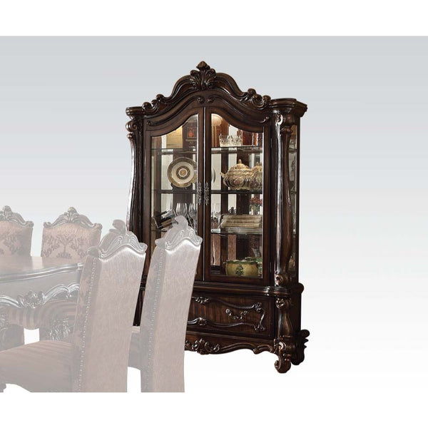  Leaf Crown and Post-Leg (Poly Resin with Antique Contrast Finish) Drawer: GLIDE Side Metal