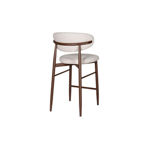 Royce - Counter Chair With Metal Frame (Set of 2) - Beige / Walnut