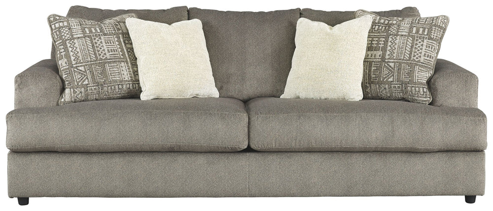 Flaunting a trendsetting silhouette, this sofa puts the contemporary in your contemporary home. Its â€œthree over twoâ€ profile eliminates the center seat cushion, giving you elongated plushness and deep seating. And the microfiber fabric satisfies your 