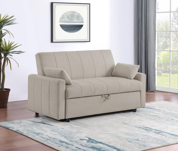  featuring luxurious boucle fabric upholstery for a textured