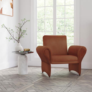  it boasts velvety soft upholstery and a sculptural silhouette that blends timeless design elements to create a look that-'s new and fresh. A pair of rolled arms are d