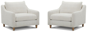 Whether you-'re curling up with a book or entertaining guests, our Chair and a Half provides the perfect combination of comfort and style. The wood feet in a natural finish add a distinctive touch and lend a modern vibe to the design. Exquisitely tailored