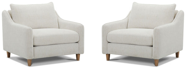 Whether you-'re curling up with a book or entertaining guests, our Chair and a Half provides the perfect combination of comfort and style. The wood feet in a natural finish add a distinctive touch and lend a modern vibe to the design. Exquisitely tailored
