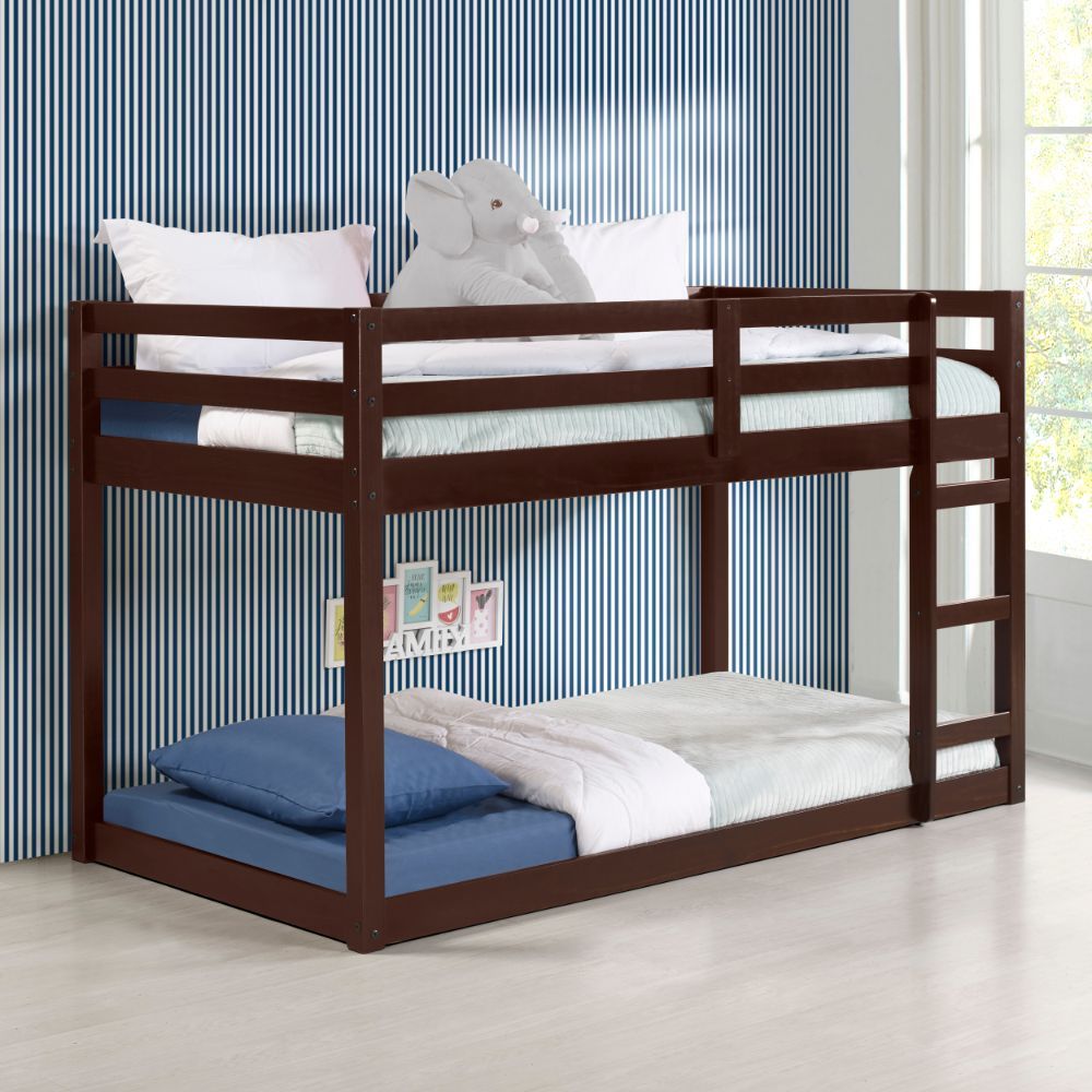 Make bedtime fun again with the Gaston Loft Bed. This sturdy piece was carefully crafted with selected solid pine wood. Easy access guardrails are included for added safety. As well as a built-in ladder for easy access to and from the top bed. Featuring a