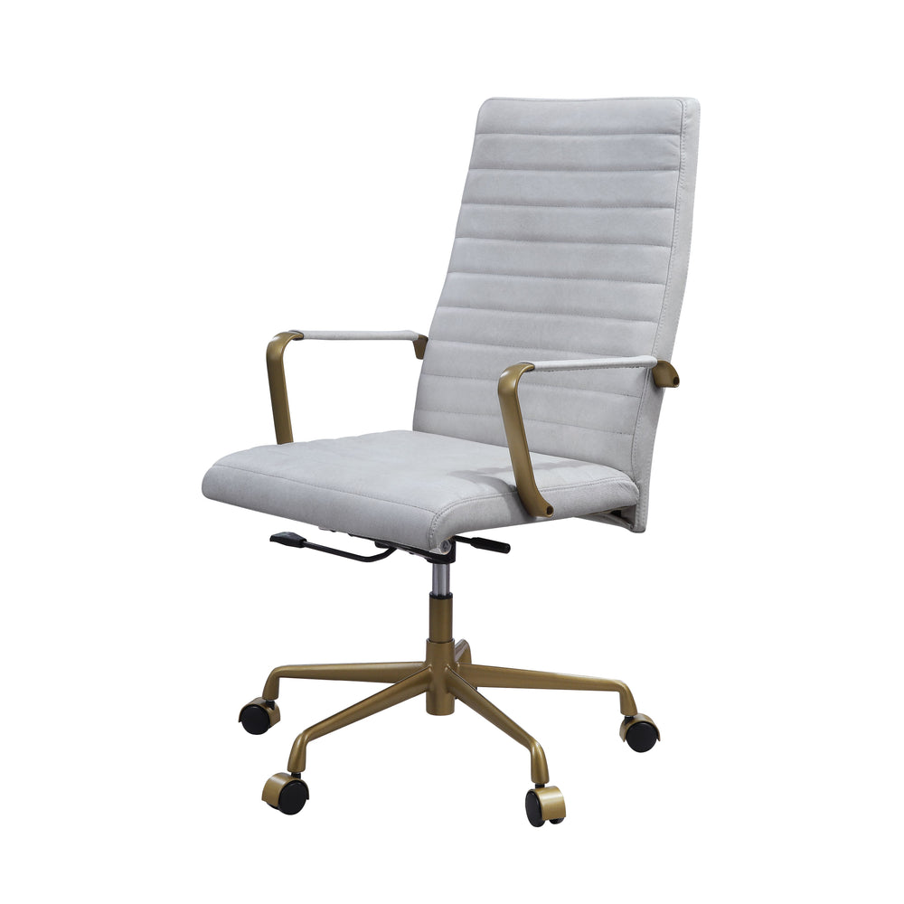 Swivel Office Chair(360 Degree) Adjustable Seat Height Wheels Included5-Star Base w/CastersTop Grain LeatherUpholstered Seat and Back Cushion<br/><br/><b>Product Features</b><ul><li>wivel Office Chair(360 Degree)â€§ Adjustable Seat Heightâ€§ Wheels Includ