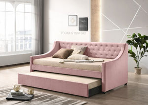 Lianna - Twin Daybed - Pink Velvet