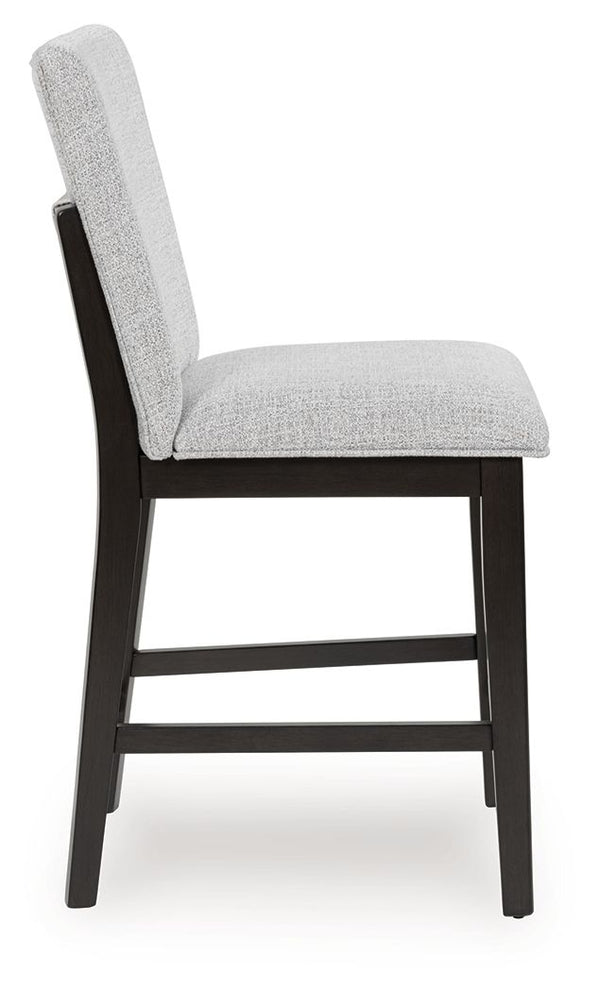 Neymorton - Dark Grayish Brown - Upholstered Barstool (Set of 2)