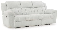 With its large-scale design, this extra-spacious reclining sofa is a masterclass in accessible style. Plush, ultra-soft upholstery keeps everyone cozy as you lounge with family or guests. In a neutral hue, it seamlessly suits different aesthetics as your 
