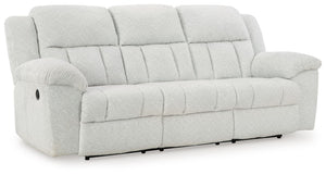 With its large-scale design, this extra-spacious reclining sofa is a masterclass in accessible style. Plush, ultra-soft upholstery keeps everyone cozy as you lounge with family or guests. In a neutral hue, it seamlessly suits different aesthetics as your 