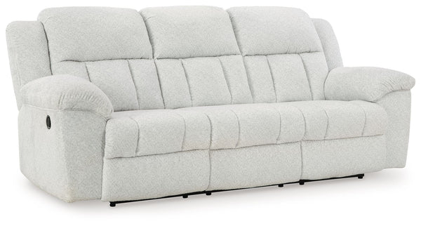 With its large-scale design, this extra-spacious reclining sofa is a masterclass in accessible style. Plush, ultra-soft upholstery keeps everyone cozy as you lounge with family or guests. In a neutral hue, it seamlessly suits different aesthetics as your 