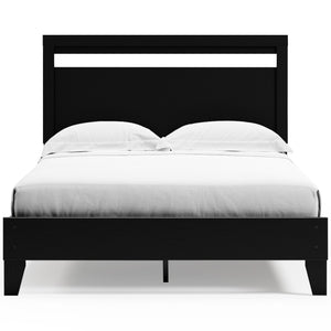 Finch - Black / Brown - Queen Panel Platform Bed