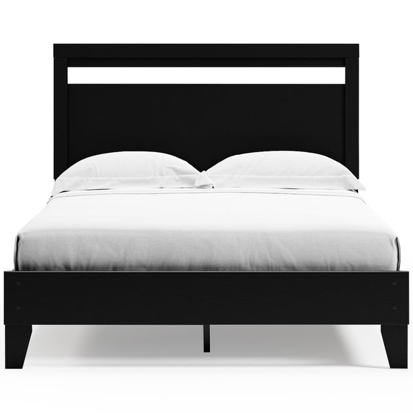 Finch - Black / Brown - Queen Panel Platform Bed