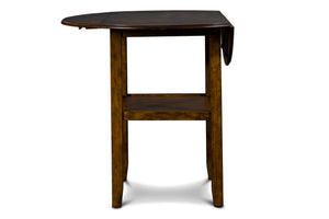 Gia - 3 Piece Dining Set (Counter Drop Leaf Table & 2 Chairs) - Brown - Faux Leather