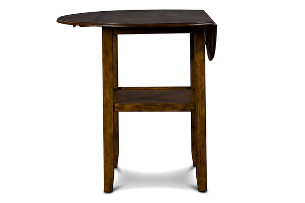 Gia - 3 Piece Dining Set (Counter Drop Leaf Table & 2 Chairs) - Brown - Faux Leather