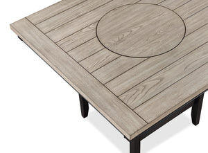  dark base and a beautifully textured gray tabletop with built-in turntabl