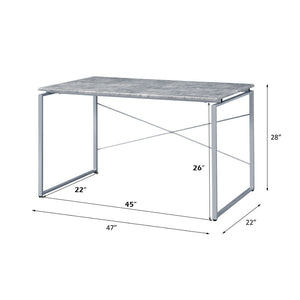 Jurgen - Desk - Faux Concrete & Silver