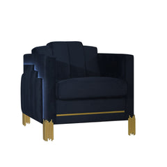 Introducing the Empire Chair, a durable and stylish addition to your living space. Crafted with frames of eco-friendly manufactured woods, this chair ensures lasting strength and durability. Upholstered in luxurious 100% midnight black polyester velvet fa