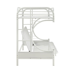 Eclipse - Twin Long Over Queen Over Futon Bunk Bed - White