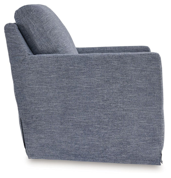Nenana Next-Gen Nuvella - Denim - Swivel Glider Accent Chair