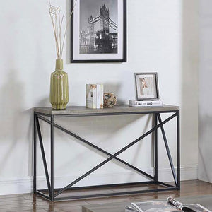  combining industrial design with modern functionality. The engineered wood top in a sonoma grey finish offers a durable