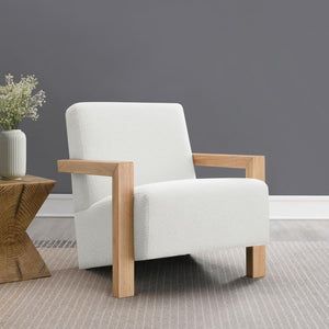  refined look with a neutral palette and minimalist allure. A slightly reclined seat and back create an inviting silhouette for the chair