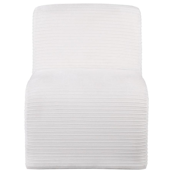 Drayton - Upholstered Curved Armless Accent Chair - Ivory