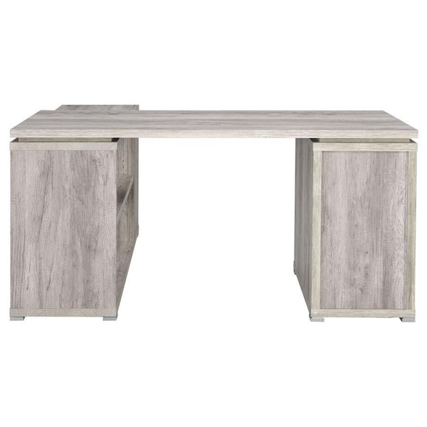 Yvette - 3-Drawer L-Shape Computer Desk - Gray Driftwood
