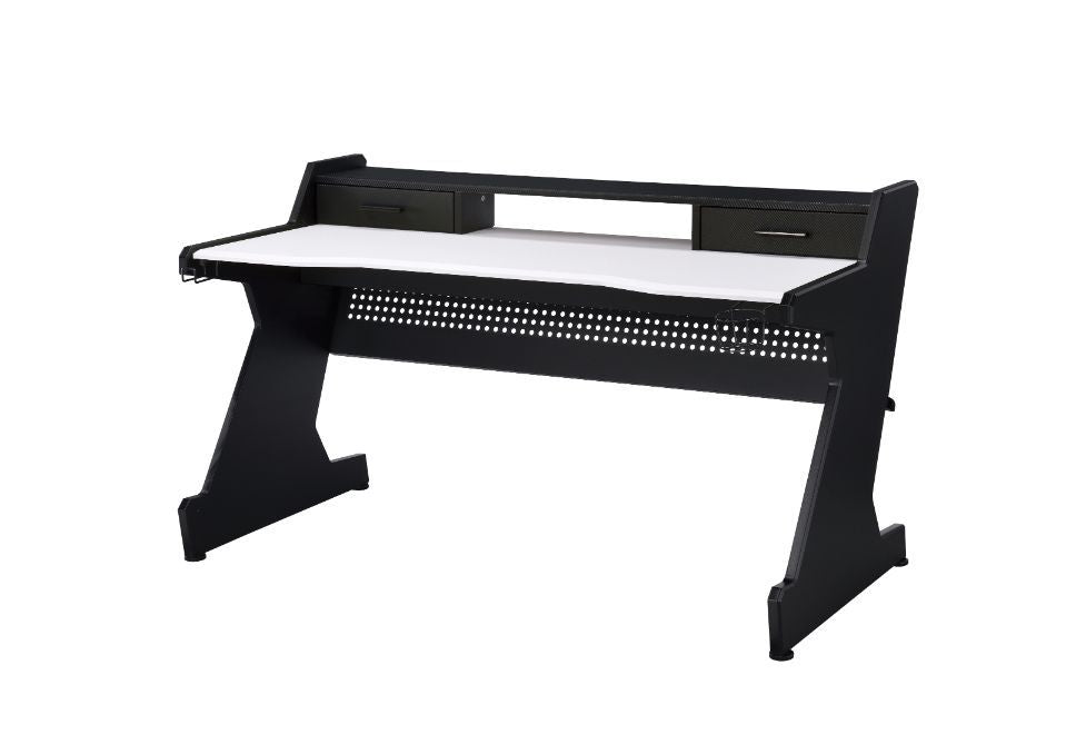 KDâ€¢ Rectangular Gaming Tableâ€¢ 2 Storage Drawersâ€¢ Storage: Open Compartmentâ€¢ Table Top Thickness: 18mm<br/><br/><b>Product Features</b><ul><li>Case: 1Pc/1Ctn</li><li>Finish: Black & White Finish</li><li>Style: Industrial</li><li>Materials: Composit