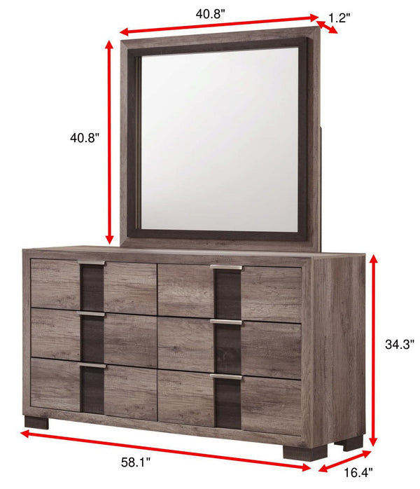 Rangley - Full 5 Piece Bedroom Set - Gray / Brown
