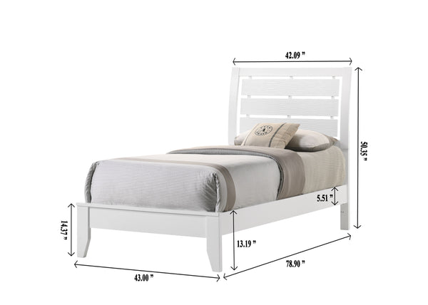 Evan - Twin Bed - White