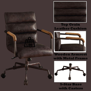 Harith - Executive Office Chair - Antique Slate Top Grain Leather