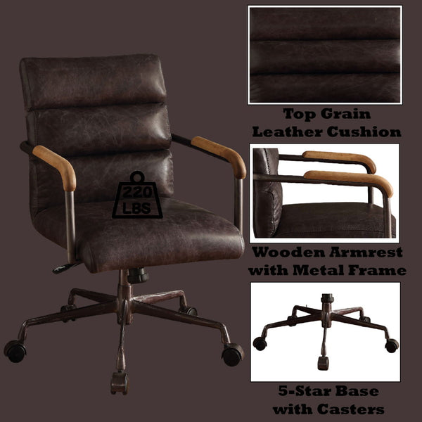 Harith - Executive Office Chair - Antique Slate Top Grain Leather