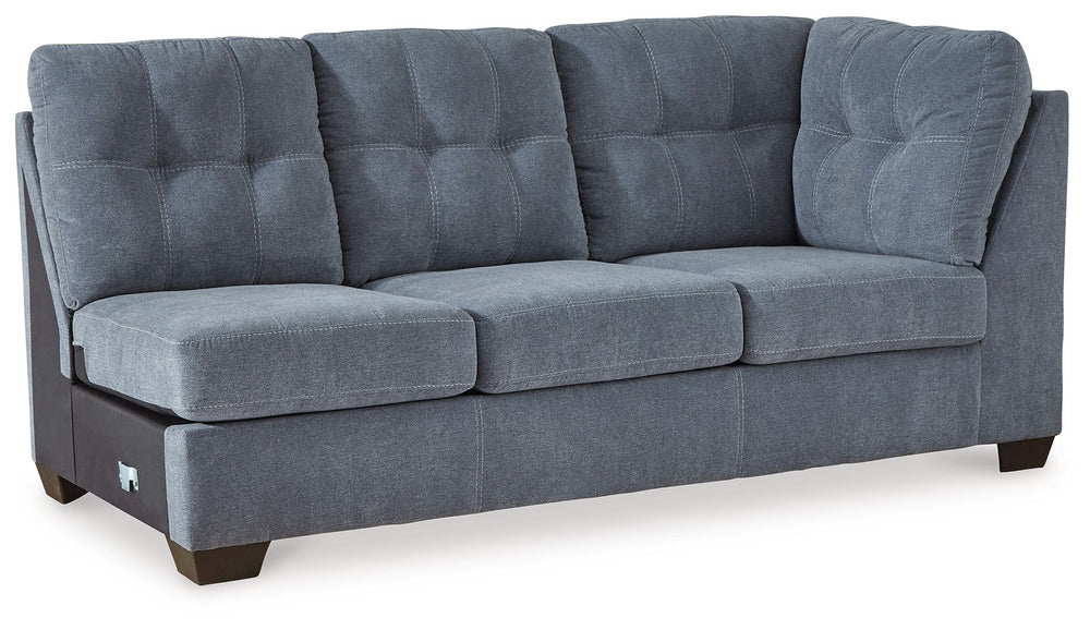 This right-arm facing sofa is made with polyester upholstery. Pairs with other items in the series to make a sectional.<br><br><b>Additional Dimensions</b><br><ul><li>Arm height: 38-"</li><li>Seat depth: 23-"</li><li>Seat height: 20-"</li><li>Top of cushi