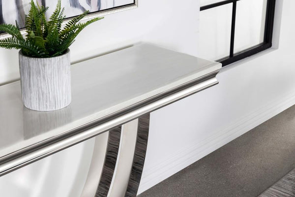 Kerwin - U - Base Stone Top Entryway Sofa Console Table - Chrome