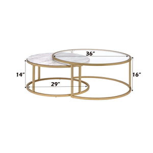 Shanish - Coffee Table - Faux Marble & Gold