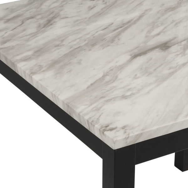 Celeste - 5 Piece Marble Finish Counter Dining Set (Table & 4 Chairs) - Gray